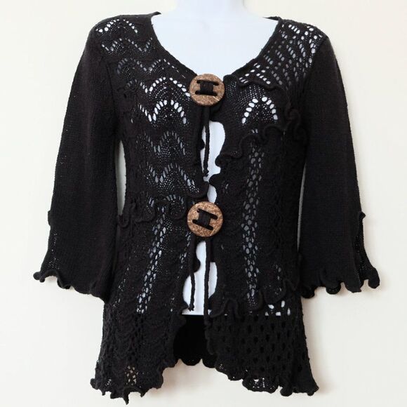 Lisa International Women's Knit Top | Sweater | Cardigan XS - Picture 2 of 8